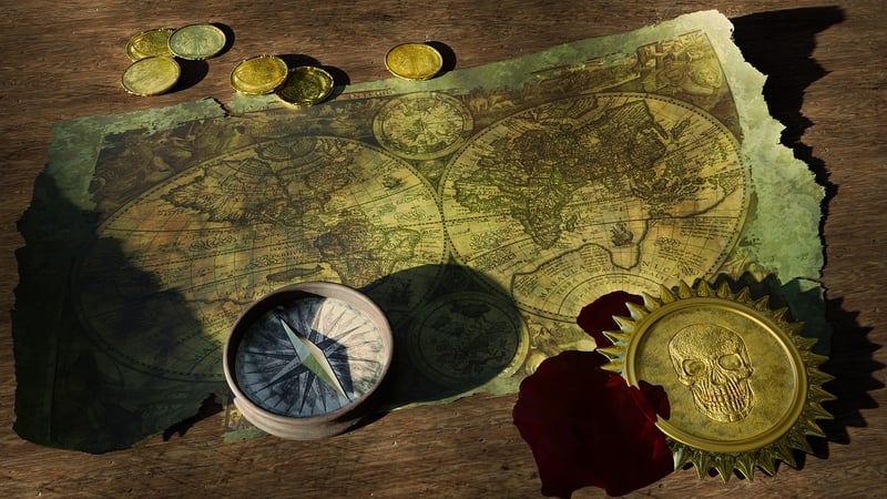 Vintage Map and Compass